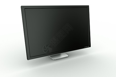 黑色塑料和铝色显示器电脑控制板晶体管薄膜技术办公室渲染电子液晶宽屏图片