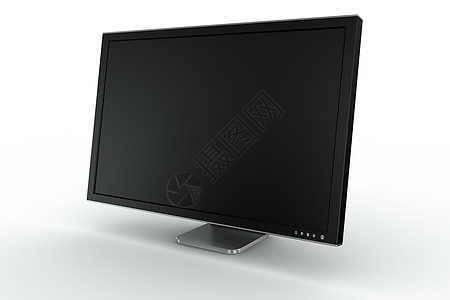 黑色塑料和铝色显示器薄膜晶体管宽屏办公室桌面电脑控制板电子渲染屏幕图片
