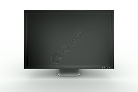 黑色塑料和铝色显示器计算机电脑渲染展示技术液晶办公室电子屏幕宽屏图片