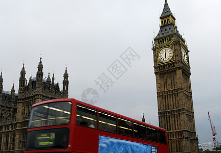 伦敦大本房屋历史性邮票建筑出租车议会全景石头薄雾公共汽车图片