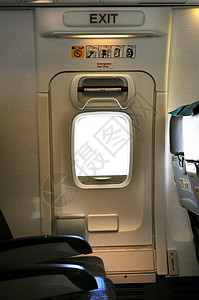 紧急出口门窗户乘客客机座位喷射程序飞机指令高清图片