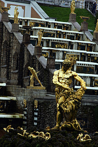 彼得霍夫主宫前的萨姆森喷泉图片
