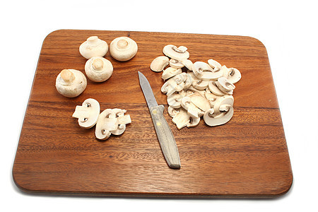 准备蘑菇食材食物白色菜板图片