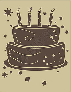 生日蛋糕矢量蜡烛插图食物棕褐色棕色空间庆典甜点图片