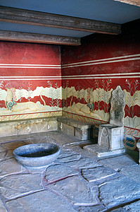 Knossos Crete的考古遗址建筑学历史历史性壁画文明古董考古学废墟寺庙神话图片