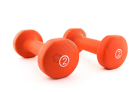橙色哑铃手重训练红色橙子调色举重保健运动力量健身房图片