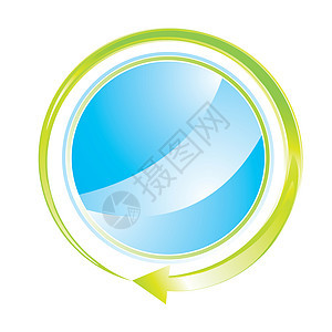 绿色概念图标全球插图环境圆形蓝色生态圆圈玻璃地球生物图片