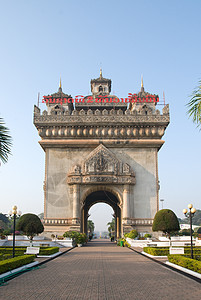 老挝万象胜利之门帕图赛旅游胜利建筑学万象纪念碑地标公园图片