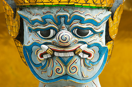 曼谷的神话人物头目建筑学文化宗教艺术玉佛寺庙地标旅游蓝色图片