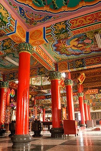 中华古典庙内彩色建筑图片