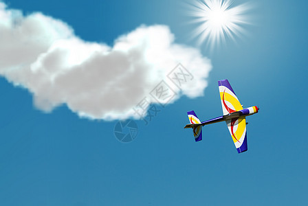 稳定平面晴天白色特技日光天空航空运输航展太阳航班背景图片