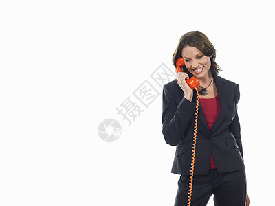 电话上的女商务人士女性商界沟通生意人公司空格处障碍投递商业快乐图片