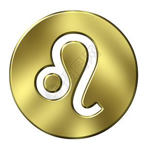 利奥黄色反射圆形金子按钮艺术插图八字金属圆圈图片