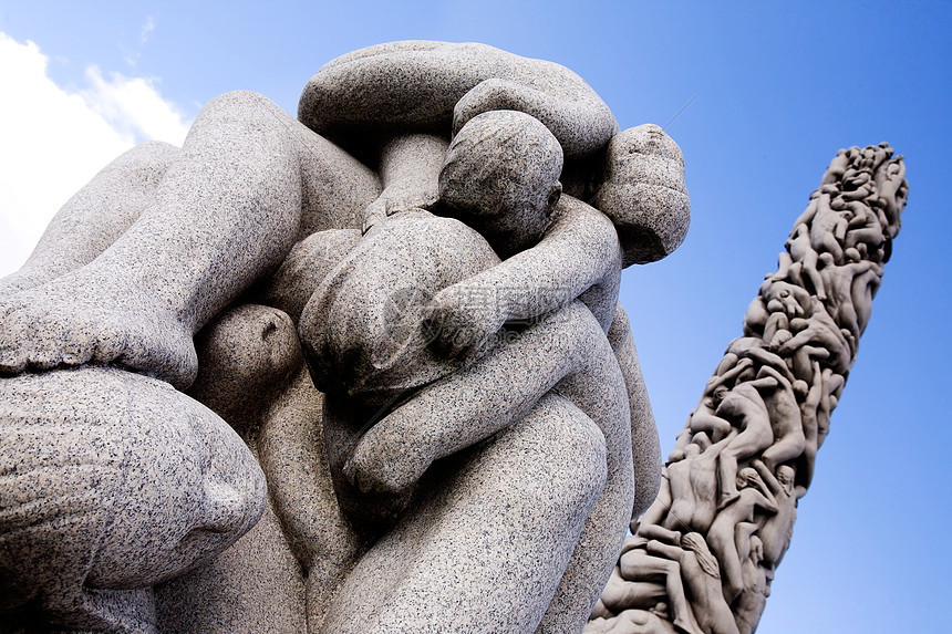 奥斯陆雕塑公园蛙人雕塑地标公园花岗岩吸引力艺术游客巨石石头图片