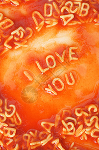 我爱你字母饥饿惊喜食物红色纪念日面条周年图片