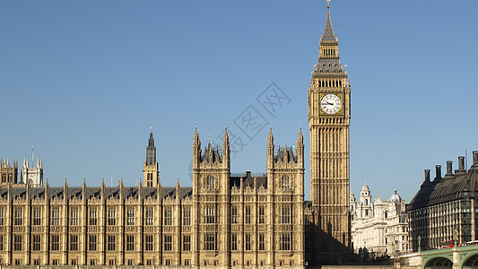 Big Ben 伦敦议会钟声天空建筑地标蓝色手表建筑学图片