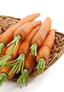 新鲜胡萝卜食物花园收成海湾篮子营养柳条蔬菜饮食橙子图片