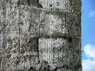 古罗马伦敦长城历史性石墙石方建筑风化天空石工历史地标图片