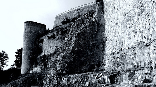 胡亨内芬城堡黑暗时代建筑学中年建筑贵族堡垒废墟石头骑士房子图片
