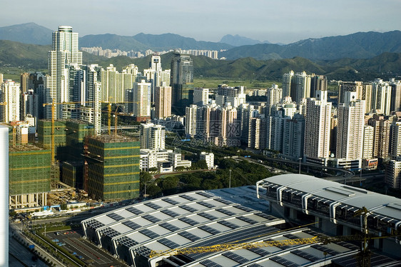 中国大都会住宅建筑学道路城市化丘陵天空摩天大楼展览山脉中心图片