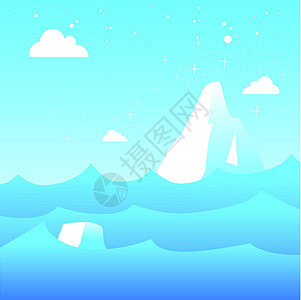 熔融冰山风景星星冰盖环境冻结蓝色生态天空海洋危险图片