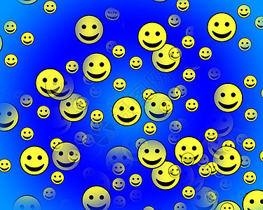 许多快乐的面孔眼睛喜悦圆形弯曲卡通片曲线幸福概念圆圈二维图片