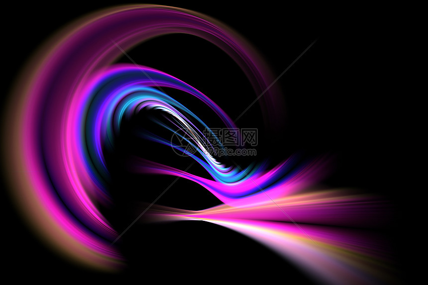抽象分形Vortex中心力量彩虹旋转蓝色活力墙纸线条图片
