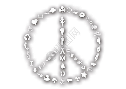 和平标志由圣像制成背景