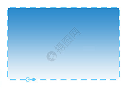 空白优惠券或凭单白色商业插图广告打印长方形蓝色代金券天空图片