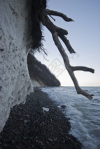 粉笔悬崖海浪海岸地质学假期岩石天空海洋风景支撑白色图片