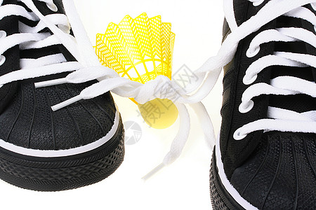 运动鞋黑色球拍黄色游戏羽毛球羽毛健康闲暇鞋类图片