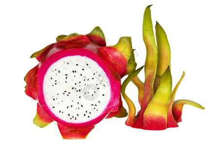 外表的泰国水果 龙果宏观黑色美食异国蜡样食物情调粉色玫瑰白色图片