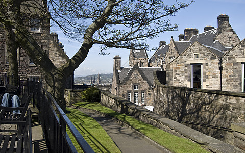 爱丁堡城堡房屋纪念碑建筑建筑学地标晴天长椅图片