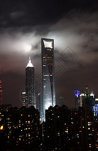 上海晚上天际商业建筑学城市摩天大楼景观建筑图片