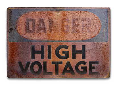 危险  高压电警告高压电压标志背景图片