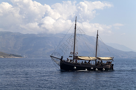 小船航海帆船海盗海洋旅行木头导航风帆航程海军图片