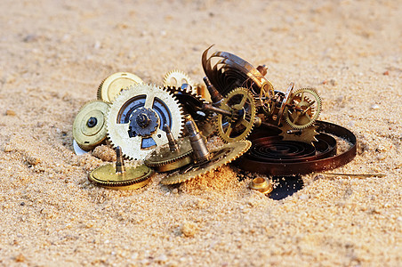 沙子时钟机制的部分部分机械齿轮工具手表宏观仪器车轮工作时间轮子图片