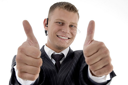 成功的执行官 手势举起拇指律师商业服务水平男性冒充衣服管理人员老板青年图片