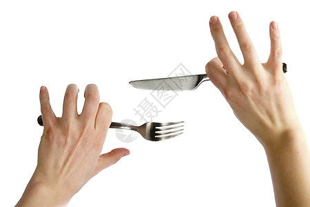 刀和叉时间食物拳头女士金属银器女孩文化工具雕刻图片