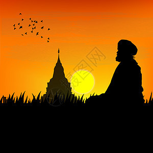 圣人祷告 庙宇 在幕后晒太阳背景图片