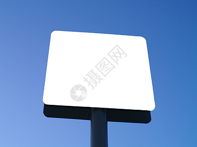 白色符号海报空白蓝色天空木板横幅背景图片
