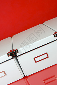 储存箱盒子贮存解决方案红色白色背景图片