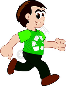 一个青年男子 与回收的T恤衫高清图片
