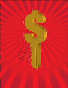 红线背景上的货币键图片
