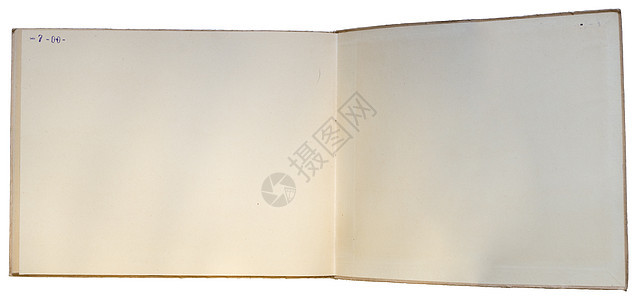 白色孤立的旧开放书黄色剪贴簿复古文档淡黄色风格笔记本古董空白记事本图片