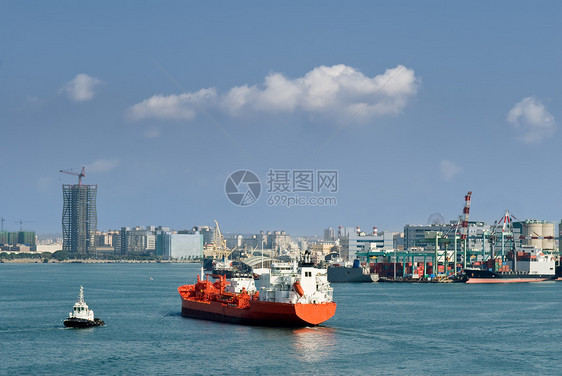 海洋城市景观建造天空场景货轮码头地标商业锚地建筑港口图片