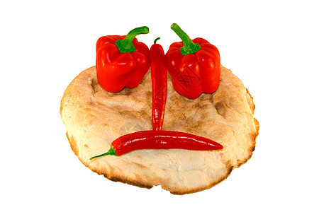 带蔬菜的圆面笑面包午餐食物沙拉面包盘子营养维生素糕点水果辣椒图片