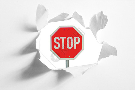 停止签名红色交通警告白色危险空白安全背景图片