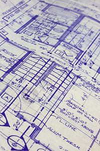 房屋蓝图建筑学房子住宅蓝色图纸建筑背景图片