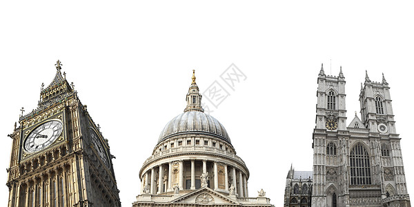 孤立的伦敦里程碑 大本 圣保罗 威斯敏斯特地标王国教会英语建筑学白色大教堂房屋议会图片